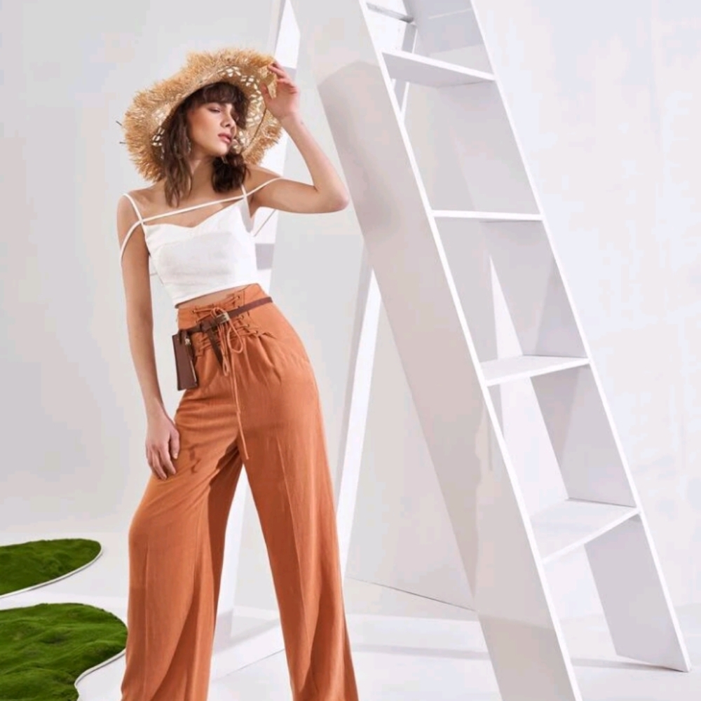 High Waist Linen Pant